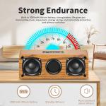Lightweight Mini Wood Bluetooth Speaker , 10W Portable Speaker With Radio