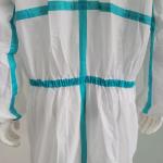 Comfortable CE Type5 6 SMS Hooded Coverall with Stick Strip Lightweight and