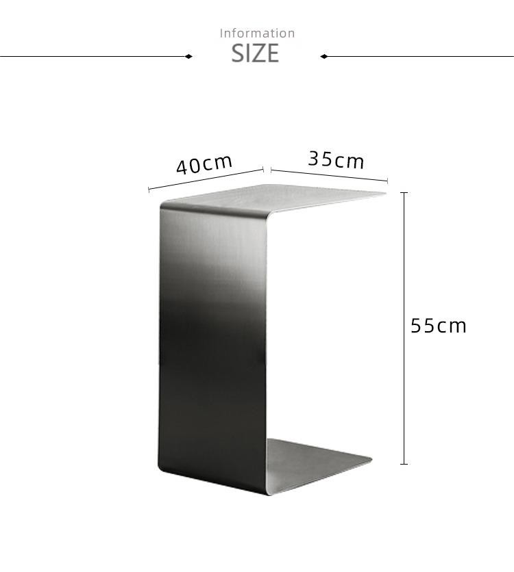 Stainless Steel C Type Couch Side Table Card Table Removable Desk Side Table