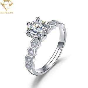 China Pave Diamonds Wedding Silver Ring With Name Engraved wholesale