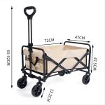 Steel Frame Folding Wagon Cart Compact Foldable Wagon For Camping Creative