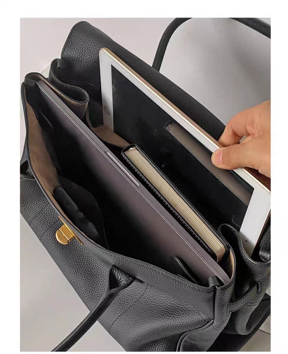 Large Capacity Casual Leather Tote Bag Vintage Designer Fashion Shoulder Bag for Women