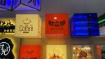 Custom double sided illuminated acrylic light 3d metal led advertising light