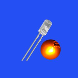 China LED Flashing 4mm 0.5Hz 1/2 Duty Cycle Orange Color 600nm 800mcd 80deg Concave Shape Flangeless Head Blinking LED wholesale
