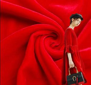 China Autumn Winter 200GSM Silk Viscose Velvet Fabric Medium Weight Fabric By The Yard wholesale