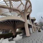 Woodgrain Color Metal Ceiling Design 2.0mm Curve Baffle Ceiling