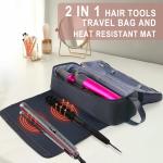2 in 1 Hair Travel Bag with Heat Resistant Mat for Flat Irons Straighteners