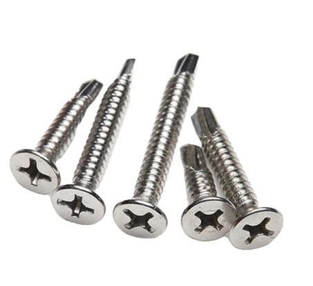 Countersunk Head Phillips Drive Steel Self Drilling Screws Blue White Zinc