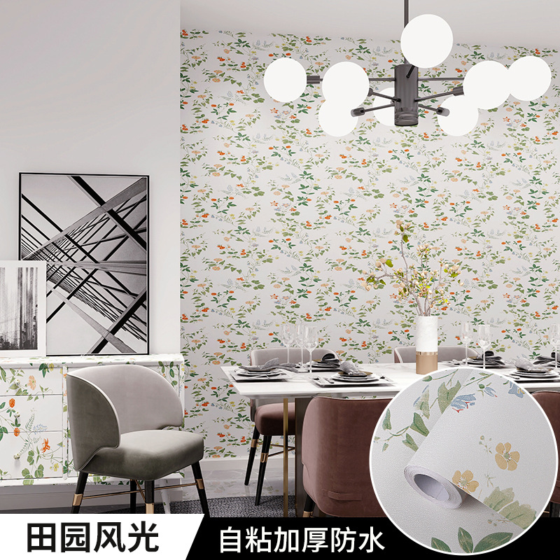 Modern Floral Design PVC Self-Adhesive 3D Mural Wallpaper Waterproof Oil Proof Sticker for Anywhere Smooth and Clean Walls