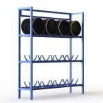 Engine Oil Barrel Knocked Down Metal Display Racks For Garage
