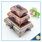 Pierced Earring Jewelry Box Silver Plated Jewelry Box Vintage Jewelry Box