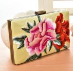 Evening bag retro hand-embroidered silk embroidered clutch bag banquet evening