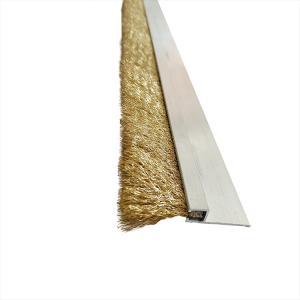 China Stainless Steel Base Polypropylene Strip Brushes Metal Channel Strip Brushes Custom wholesale