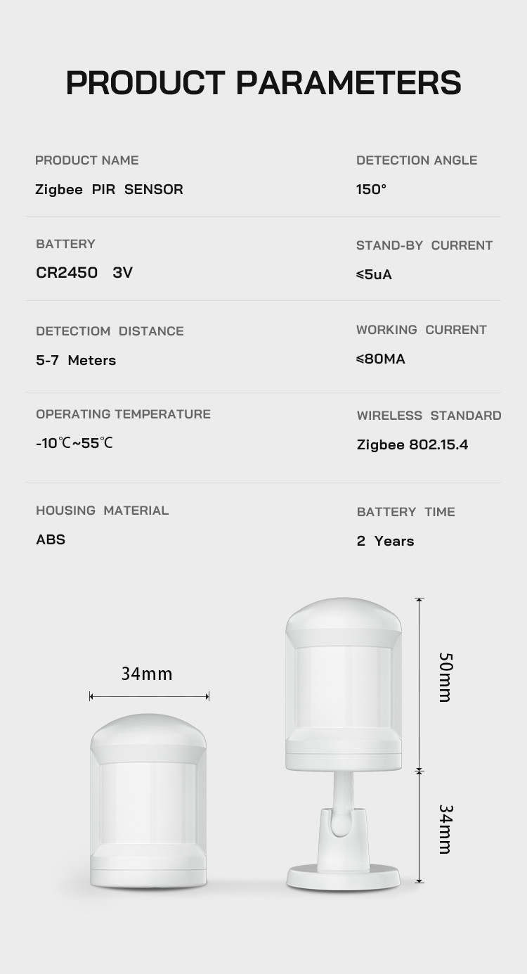 Tuya Smart Home Security System App Remote Control Tuya Smart Zigbee Pir Motion Sensor
