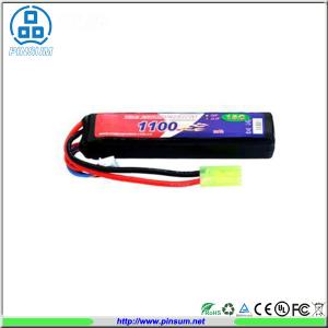 China Rechargeable RC Airsoft LiPo Battery Packs 15C 7.4V 1100mAh Long Bar Battery Packs for Air wholesale