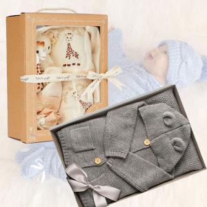 China clear Window Custom Luxury Gift Boxes for Baby Blanket Bibs Kids wholesale