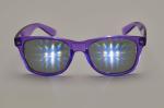 Purple Frame Plastic Diffraction Glasses Style , Rainbow Prism Glasses