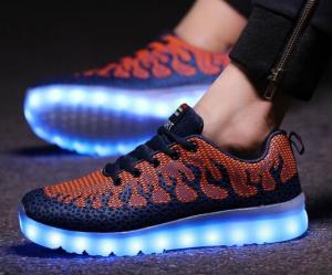 China Cool Light Up Shoes , Lighted Tennis Shoes Facial Glowing Material Top on sale
