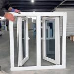Double Glazed Windproof Glass Casement Window With Mosquito Screen PVC / UPVC