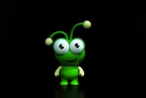 China Cricket Insect Plastic Toy Figures Movable Arm With Two Big Eyes 6.5*7*2.4cm wholesale