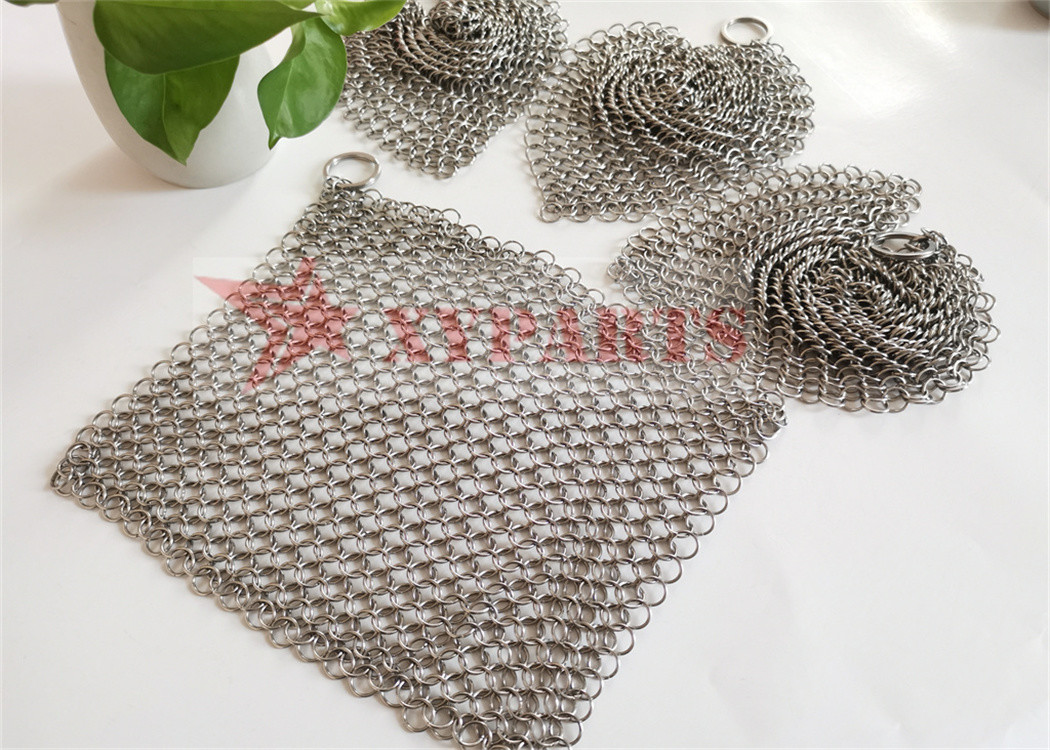 Stainless Steel Cast Iron Chain Mail Scrubber