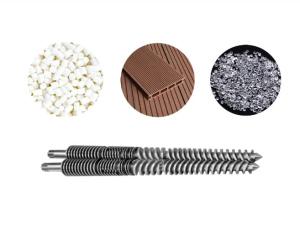 China Bimetallic / Nitrided Conical Twin Extruder Screws And Barrels For WPC PVC PE Industry wholesale