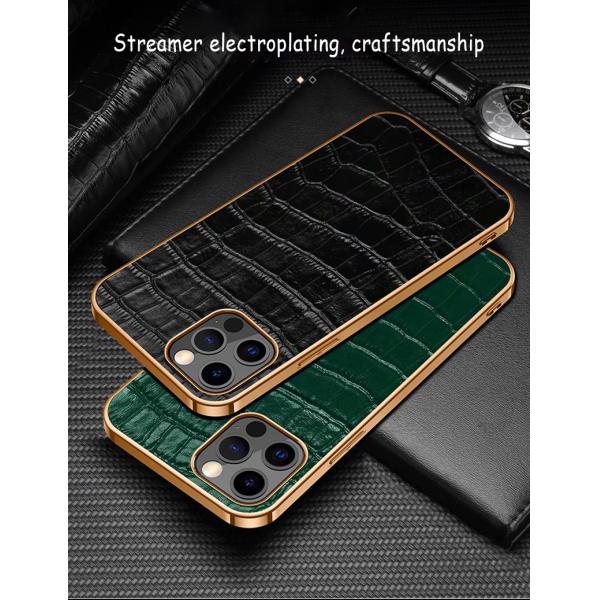 Shockproof Luxury Crocodile Skin Pattern Leather Phone Case for iPhone 12 13 14 Pro Max