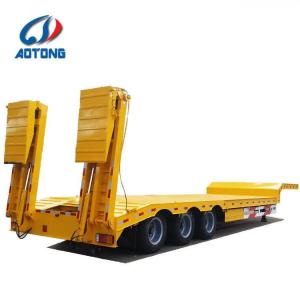 China 60-100 Ton Heavy Duty Lowboy Semi Trailer Suitable for Bulldozer and Crane Transport wholesale