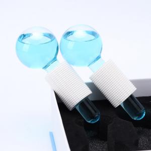 China Home Facial Cooling Ice Globes Roller , Eye Cooling Globes With Foam Handle wholesale