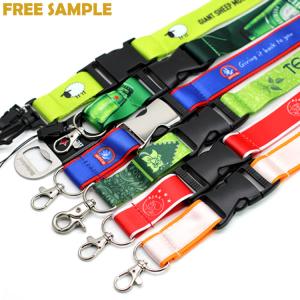 China Personalized Printing Flat Polyester Lanyards Eco friendly with Detachable clip wholesale