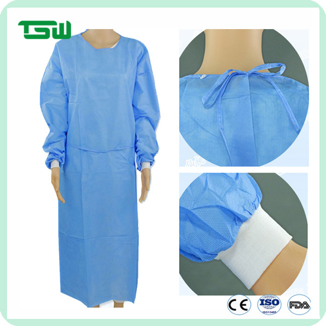 Non Sterile Disposable Fluid Resistant Protective Procedure Gown