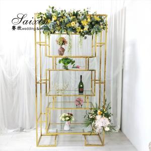 China Flower Decoration Backdrop For Engagement Stage Backdrop Shelves Stainless Steel Wall Shelf wholesale