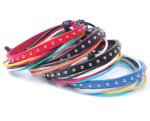 Metal studs leather bracelets with multi strings cords, free size leather