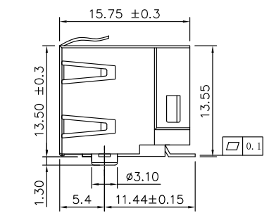 LPJES101XCNL 1 x SMT RJ45 Modular Jack