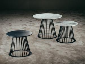 China Round Custom Made Furniture Marble Coffee Table With Stainless Steel Base wholesale