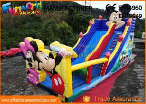 China Pvc Mickey Mouse Commercial Inflatable Bounce House With Slide Easy To Carry wholesale