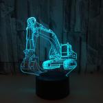 OEM logo picture Excavator 3D LED night light Colorful remote control touch