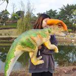 Realistic Baby Dinosaur Hand Puppet Costume , Dragon Hand Puppet For Dino Park