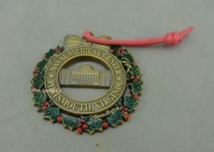 China Customized Zinc Alloy Ribbon Medals , 3D Die Casting Antique Brass Medals wholesale
