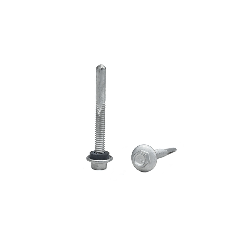 Zinc Alloy Coated Hex Flange Head Self Drilling Screw Tek 7 For Installation 5.5x50