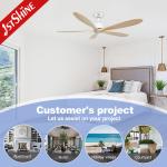 60 Inches 5 Wooden Blade Ceiling Fan With Five Speed DC Motor