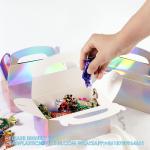Party Treat Boxes, Iridescent Metallic Foil Gift Boxes- arty Favors, Goodie
