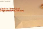Print your own logo,fabric handles,side gusset,Custom size bottom brown grease