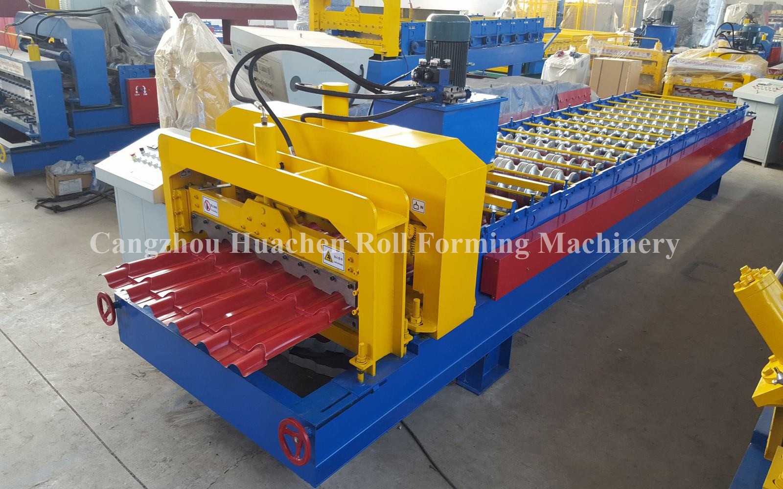 1250 Width Panel Glazed Tile Roll Forming Machine For Steel Construction