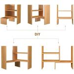 Multifunctional Rectangle Bamboo Desk Organizer File Sorter Catalogue Rack