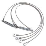 Adjustable Knurled Nut Steel Cable Lanyard Without Coating Terminal Eyelet