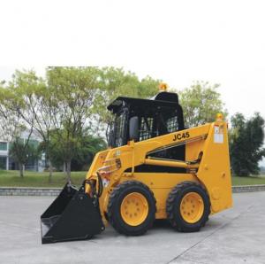 China 700KG Rated Load JC45 Mini Skid Steer Loader 37kw Wheel Loader With 0.4M3 Bucket Capacity on sale