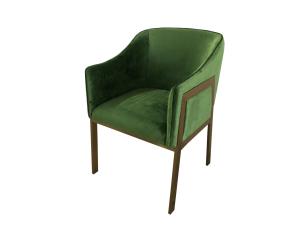 China Green velvet gold metal base hot sale simple design luxury dining chair wholesale