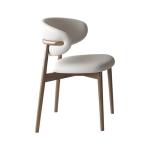 Backrest Dining Chairs Wood Leather Wooden Dining Chair For Coffee Shop