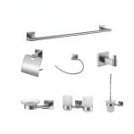 Luxury Bathroom Hardware Sets Brushed Square Washroom Modern Bathroom Fittings